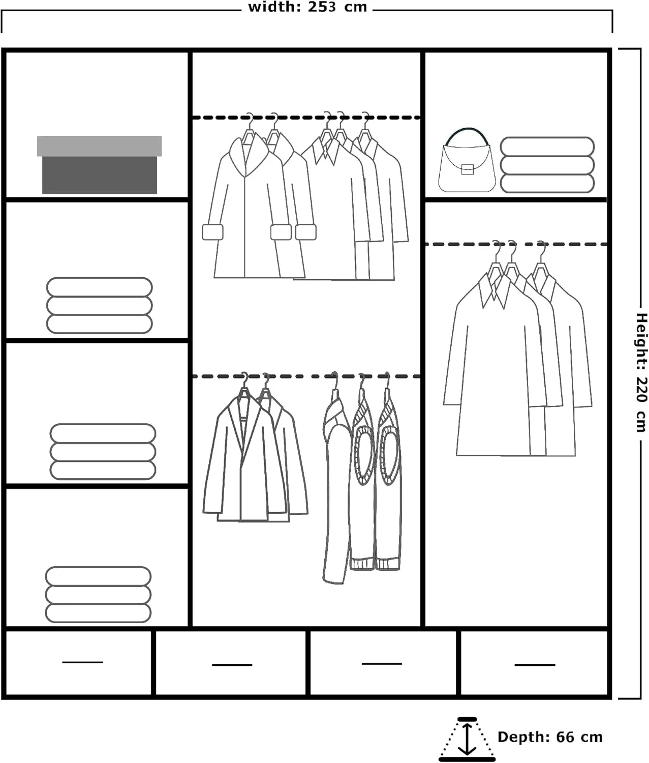 Chamba High Gloss 2 & 3 Sliding Door Wardrobe