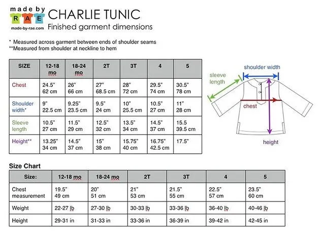 Charlie Tunic Sewing Pattern PDF