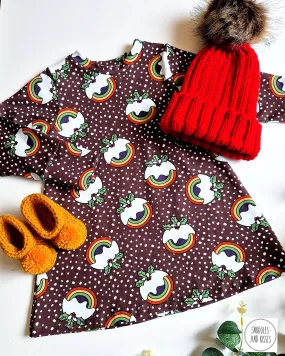 Christmas Pudding Print Jersey Dress