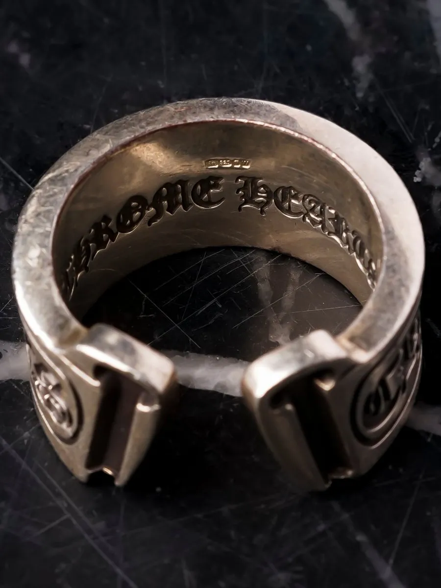 Chrome Hearts Horseshoe Scroll Label Ring (.925 Silver)