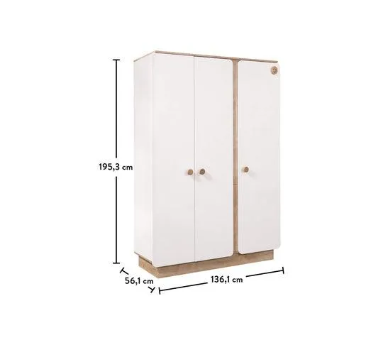 Cilek Natura Baby 3 Doors Wardrobe