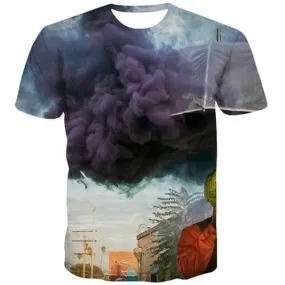 Cloud T shirts Men Psychedelic T-shirts 3d Harajuku Shirt Print Anime Costume Tshirts Cool Retro Tshirts Novelty Short Sleeve