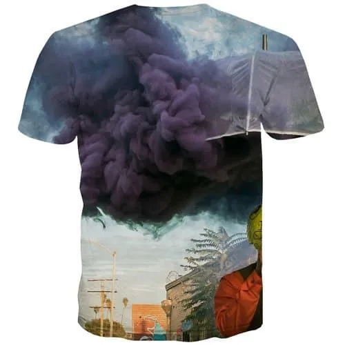 Cloud T shirts Men Psychedelic T-shirts 3d Harajuku Shirt Print Anime Costume Tshirts Cool Retro Tshirts Novelty Short Sleeve