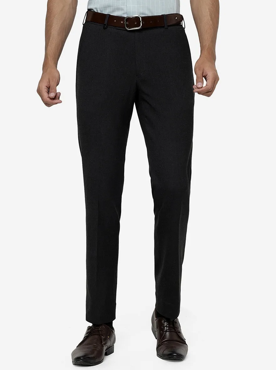 Coal Solid Slim Fit Formal Trouser | JB Studio