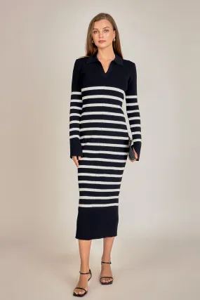 Collar Knit Midi Dress