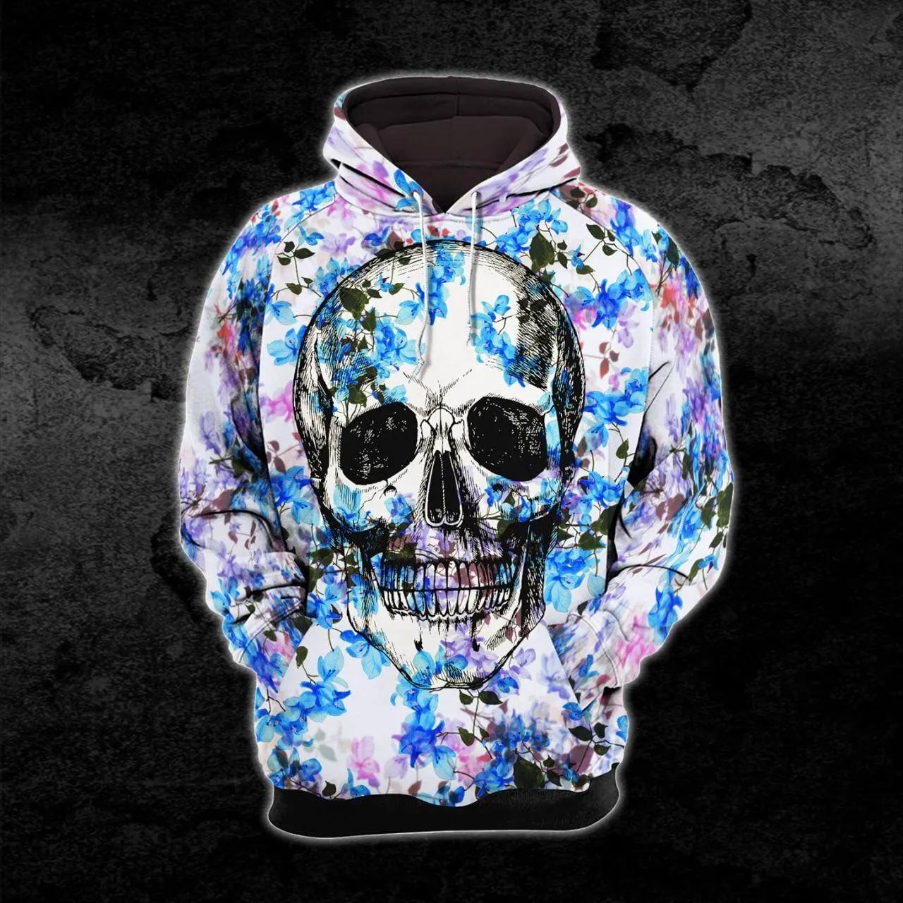 Colorful Skull Flower Artwork Combo Hoodie and Leggings