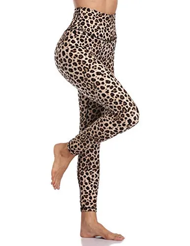 Colorfulkoala Women's High Waisted Pattern Leggings Full-Length Yoga Pants (L, Leopard)