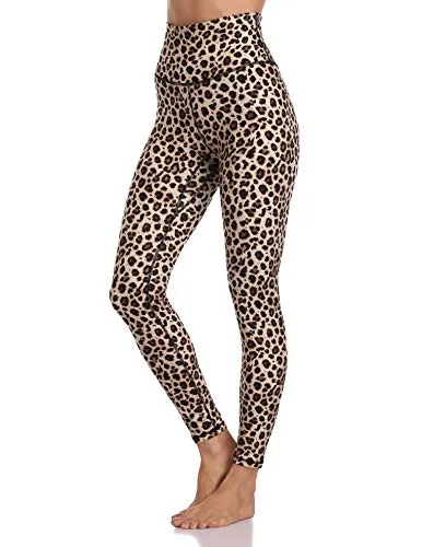 Colorfulkoala Women's High Waisted Pattern Leggings Full-Length Yoga Pants (L, Leopard)