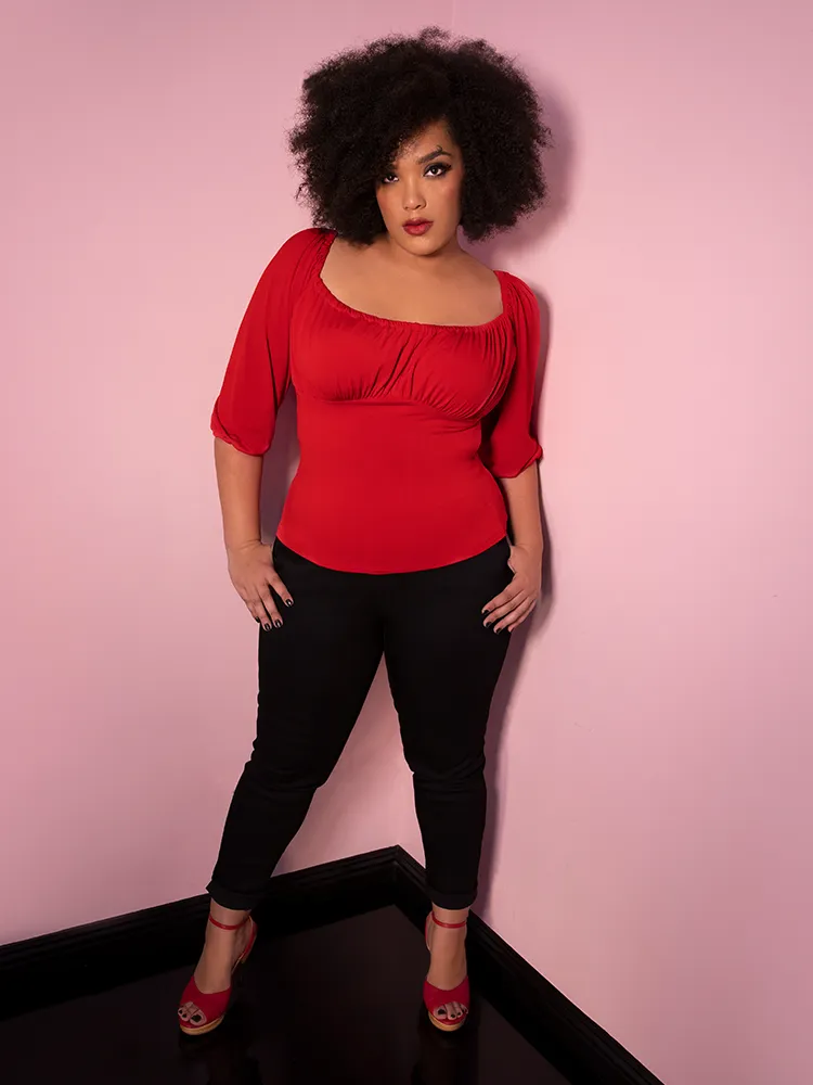 COMING BACK SOON - Vacation Blouse in Red - Vixen by Micheline Pitt