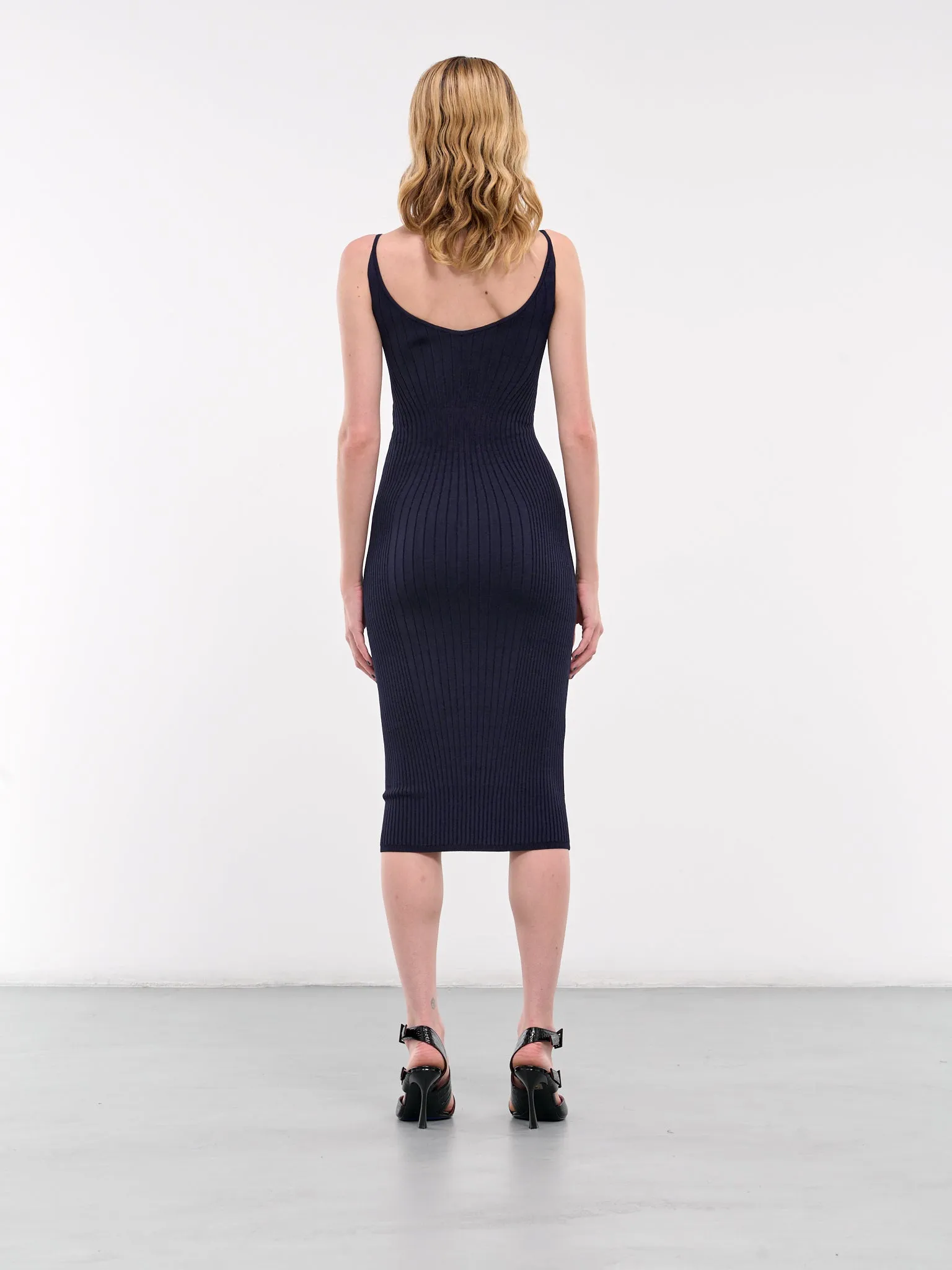 Contoured Rib-Knit Midi Dress (24WR016291116-TECHNICAL-BLUE)