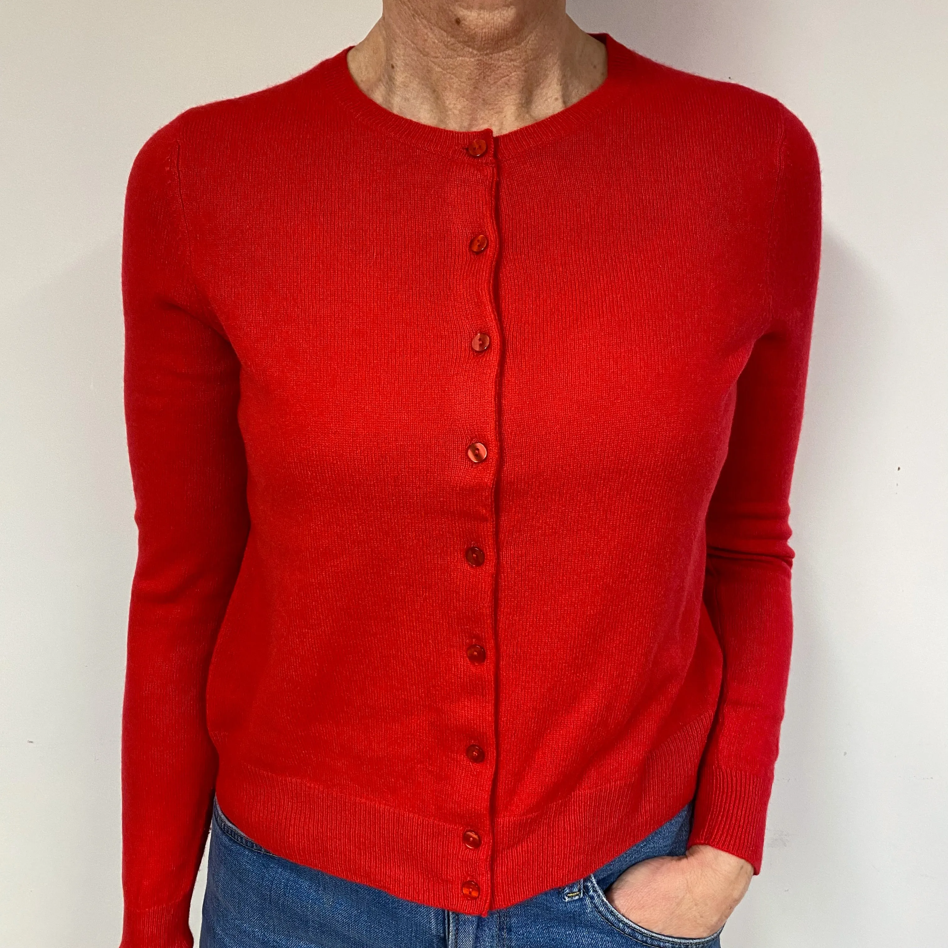 Cranberry Red Cashmere Cardigan Medium