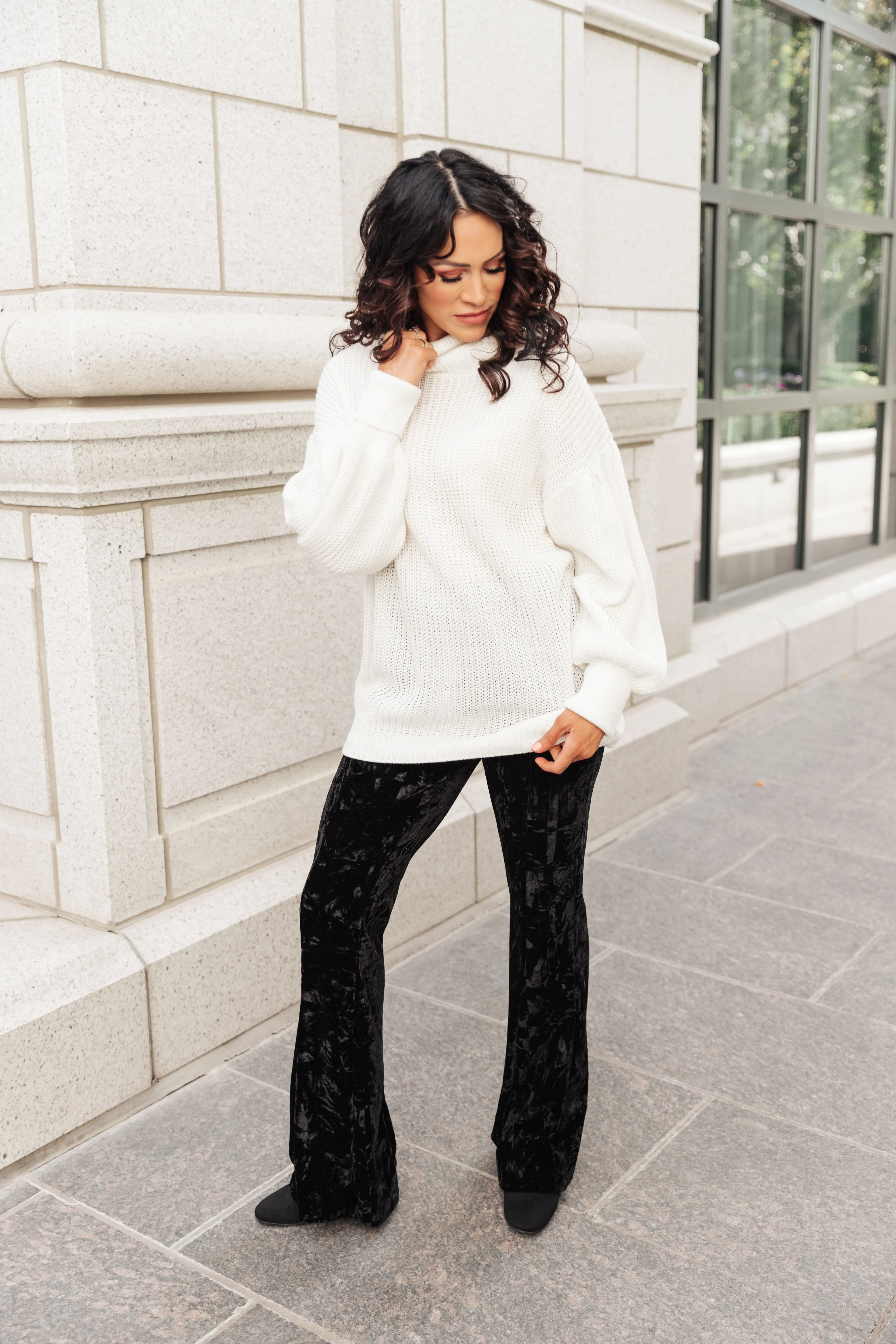 Cream Colored Classic Knit Sweater