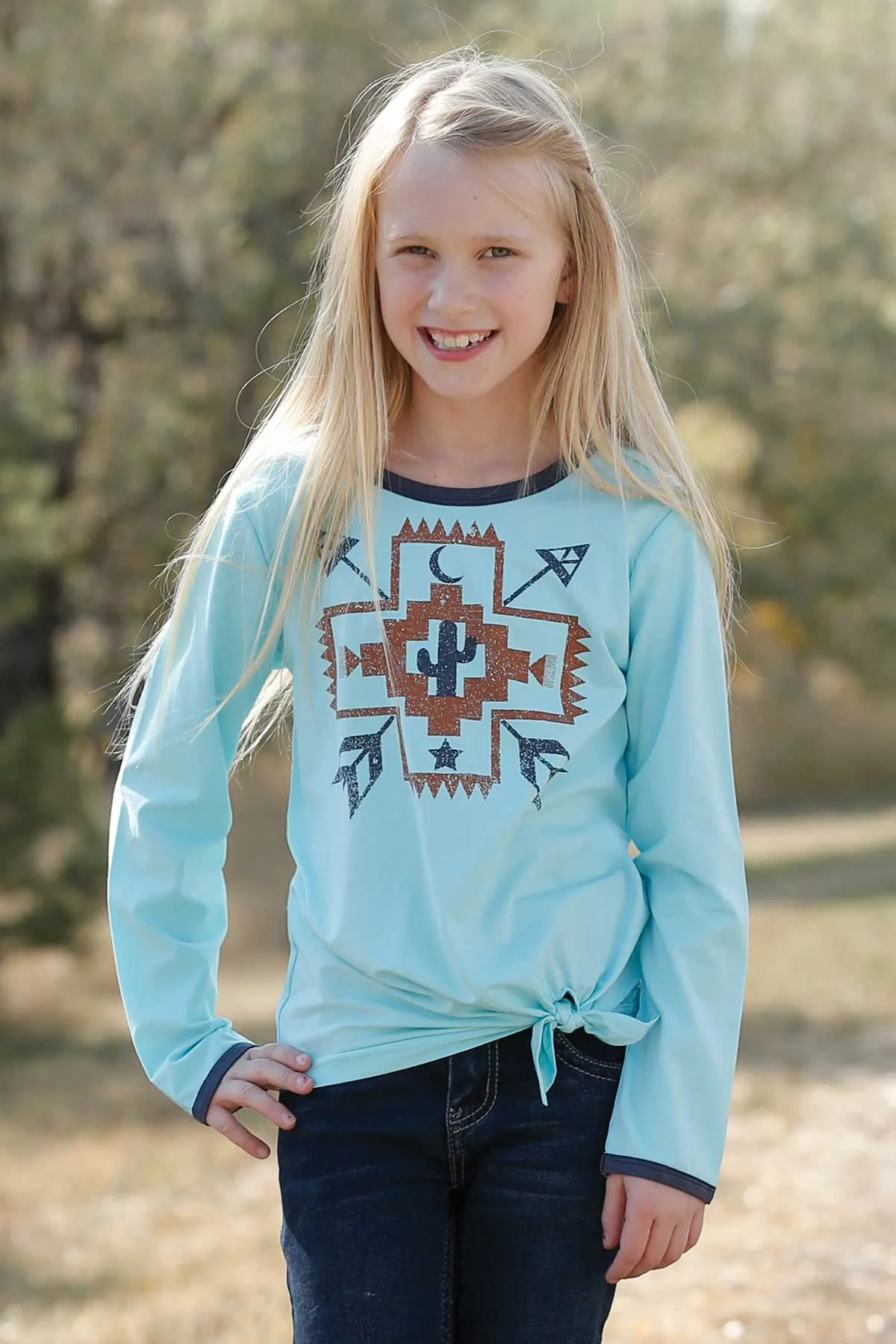 Cruel Girl | Girls Aztec Long Sleeve T-Shirt