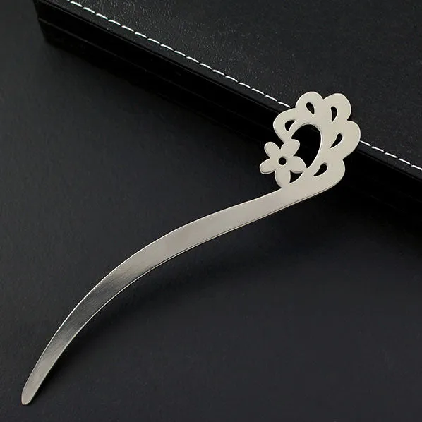 Crystalmood Pure Titanium Curved Floral Hair Stick