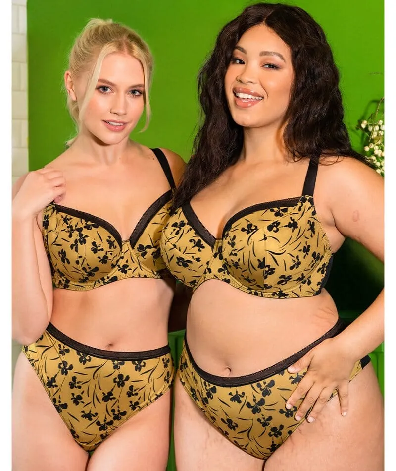 Curvy Kate Artisan Balcony Bra - Ochre/Black Yellow