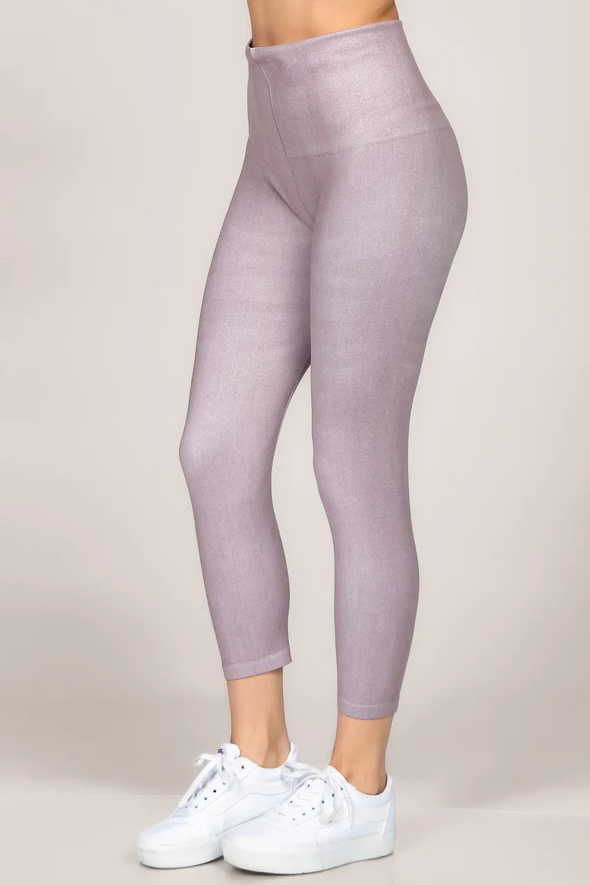 Denim Twill Dusty Lilac Full Length Legging