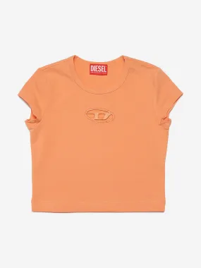 Diesel Girls Logo T-Shirt in Orange