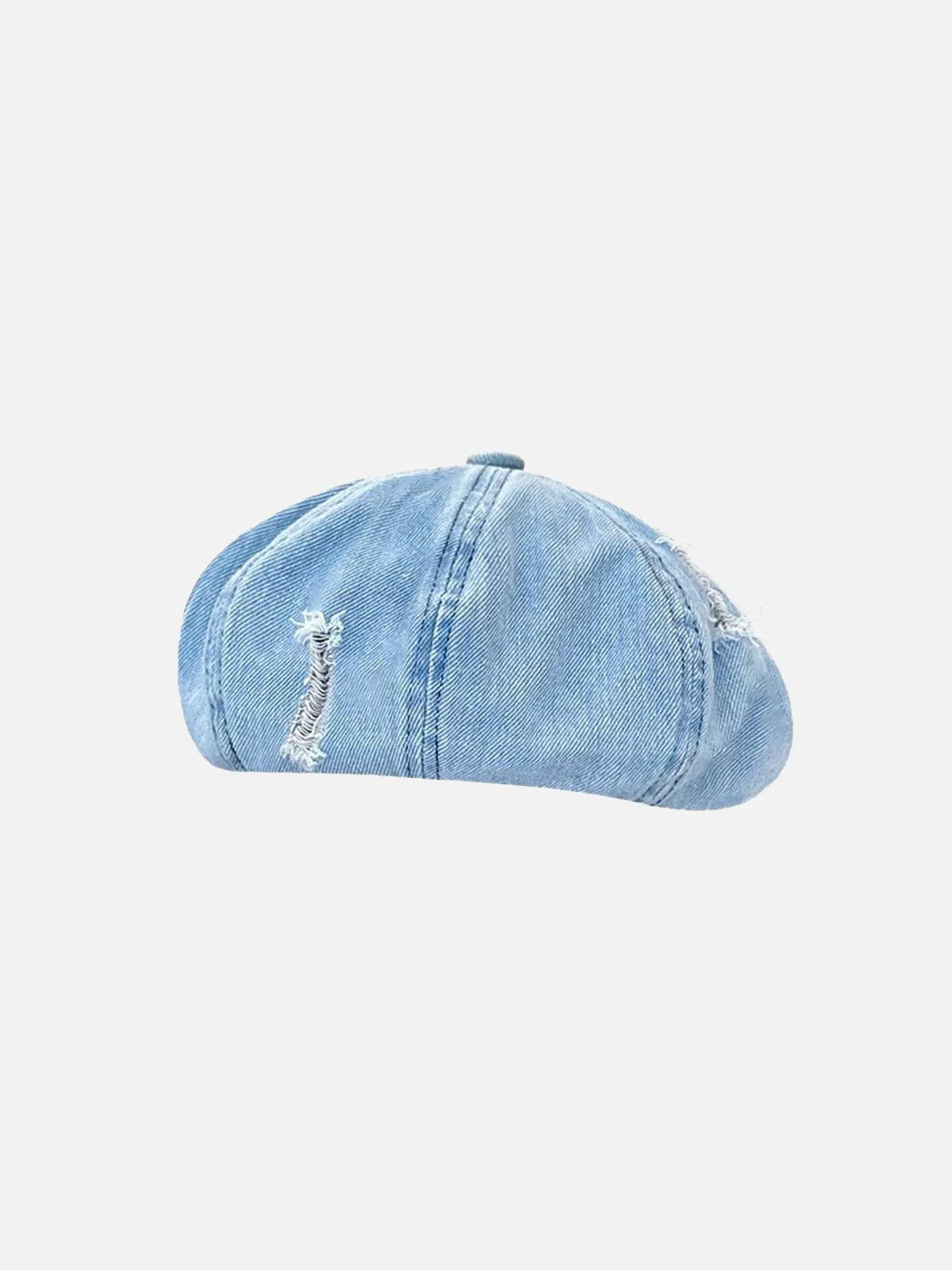 Distressed Denim Beret