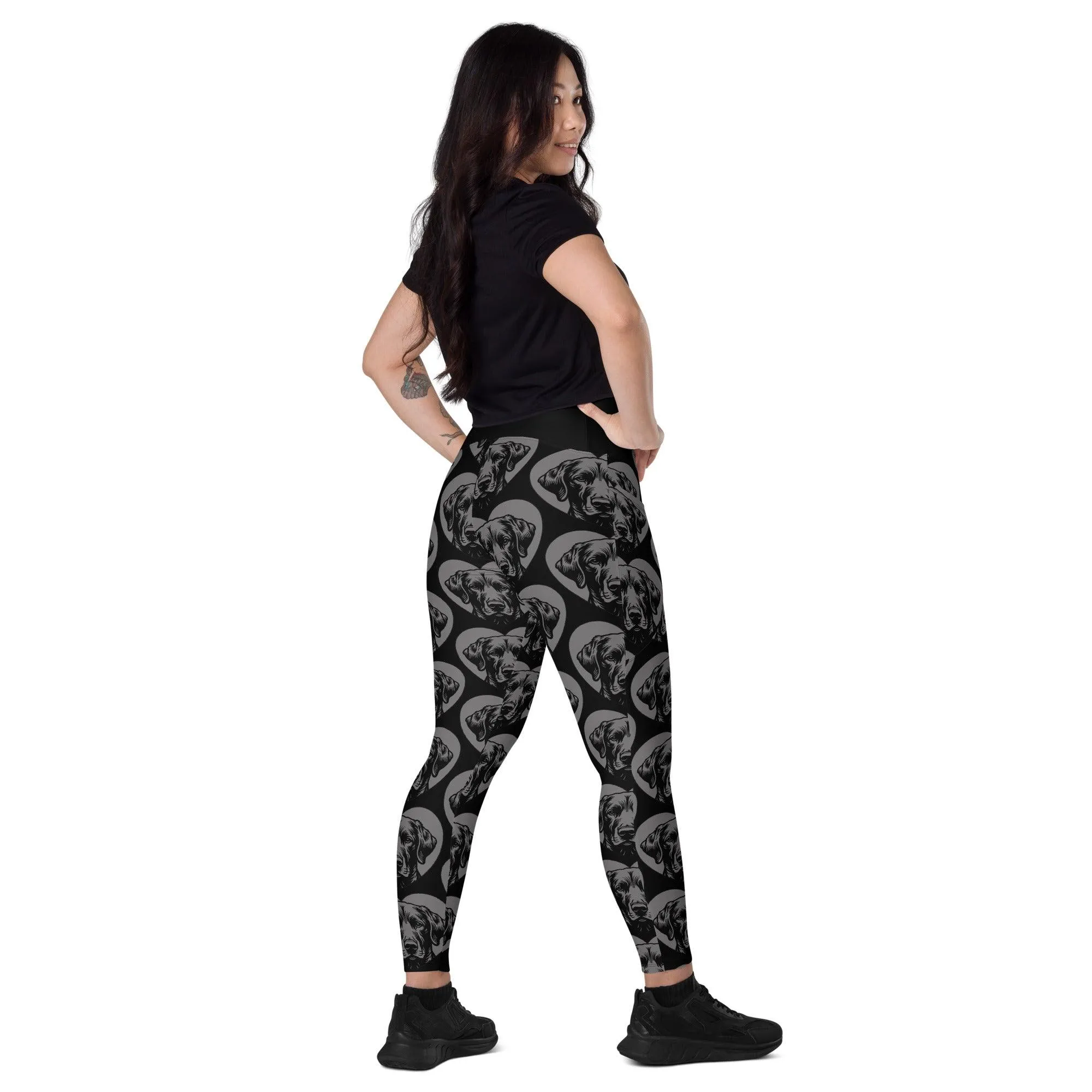 DOG BREED LEGGINGS with pockets - CHESAPEAKE BAY RETRIEVER - HERTTAHOUND - grey