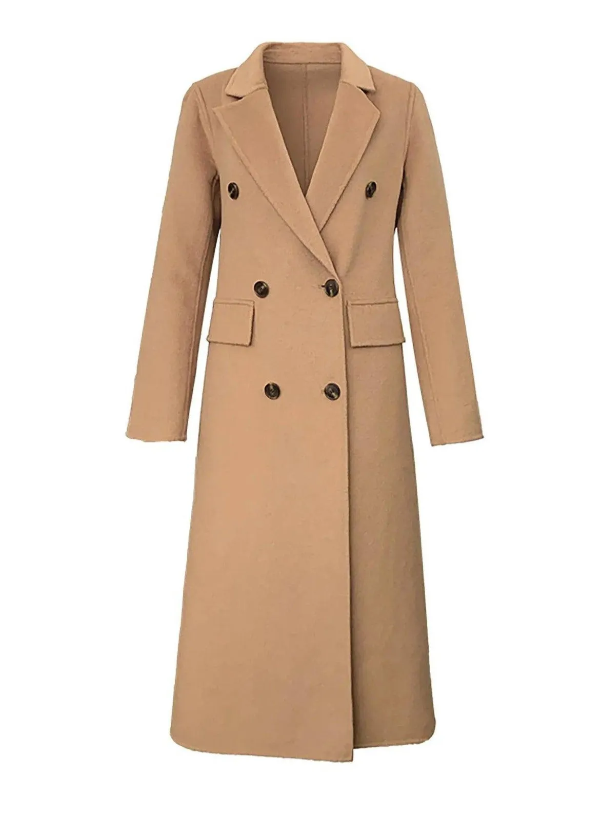 Double Face Wool Blend Fitted Coat