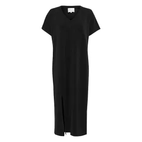 ElleMW V-Neck Long Dress Black