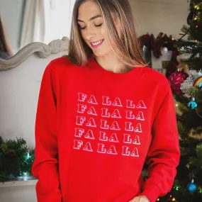 Fa la la Neon Print Christmas Sweatshirt