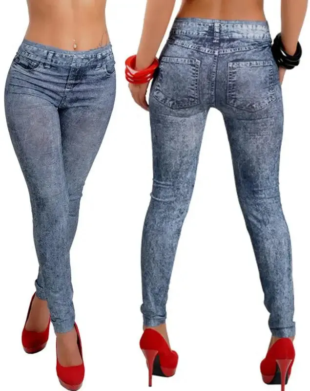 Faux Denim Leggings