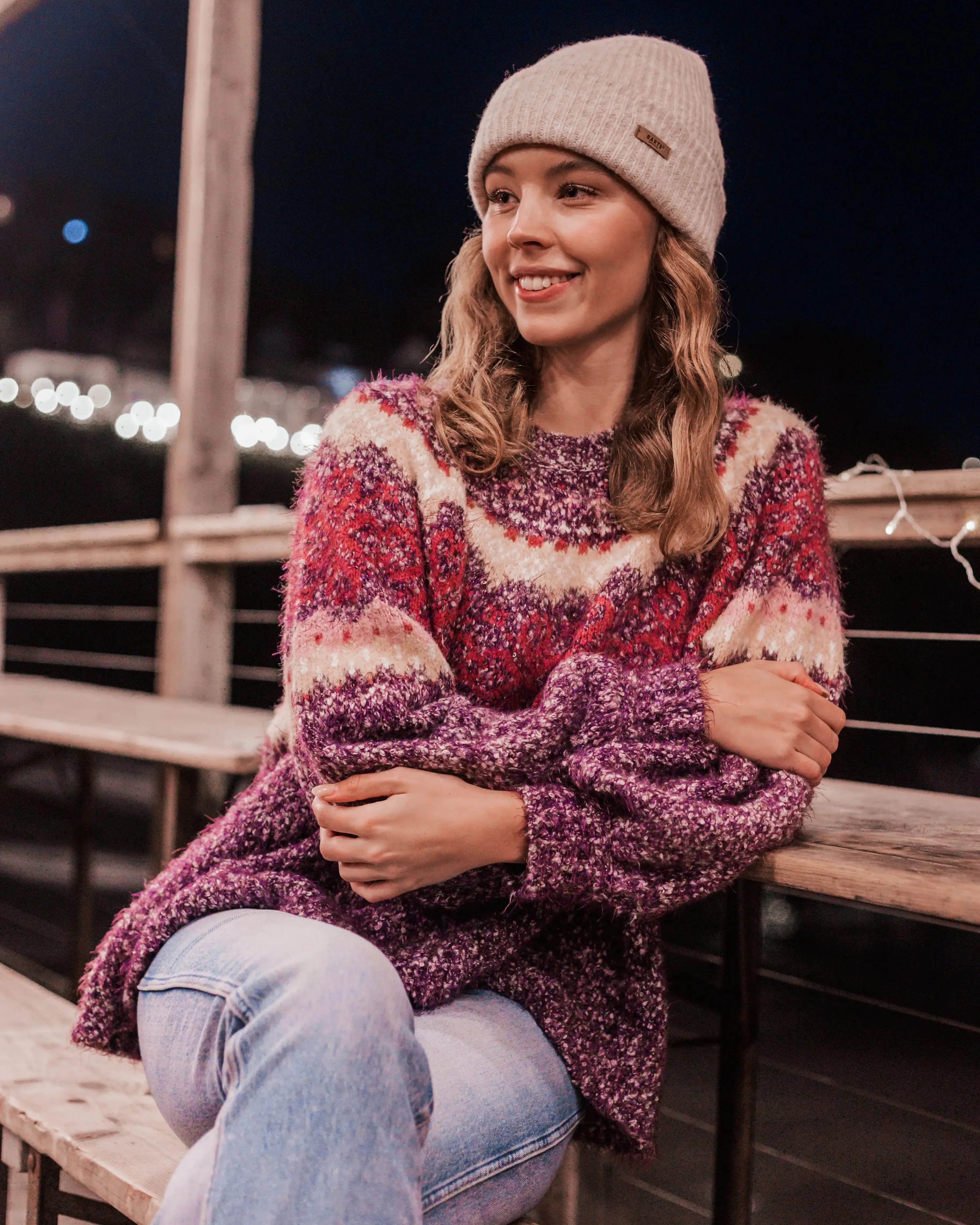 Festive Frost Jumper in Blackberry Wine Combo