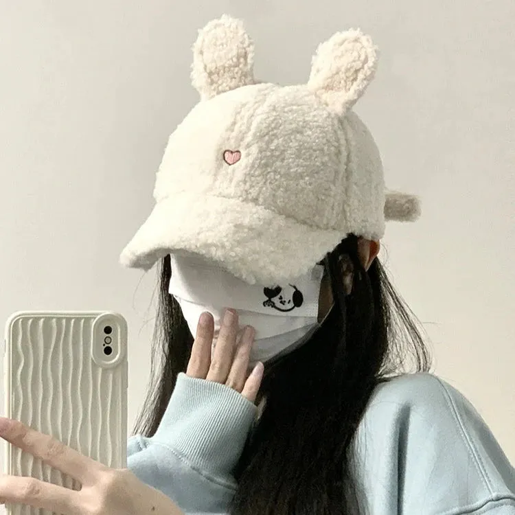 Fluffy Bunny Ears Baseball Hat