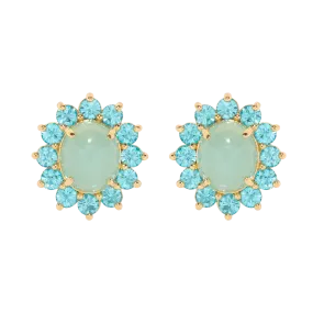 Georgie Stud Earrings in Aqua