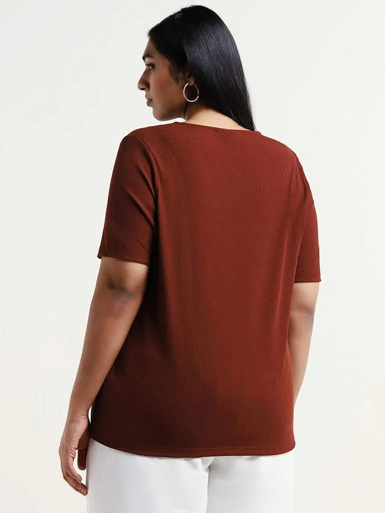 Gia Maroon Cut Out Top