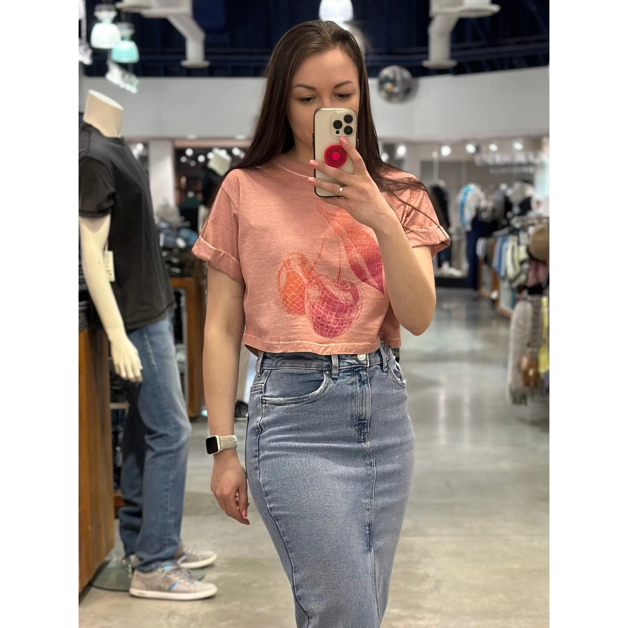 Girl Dangerous Cherry Disco S/S Crop Boyfriend Tee