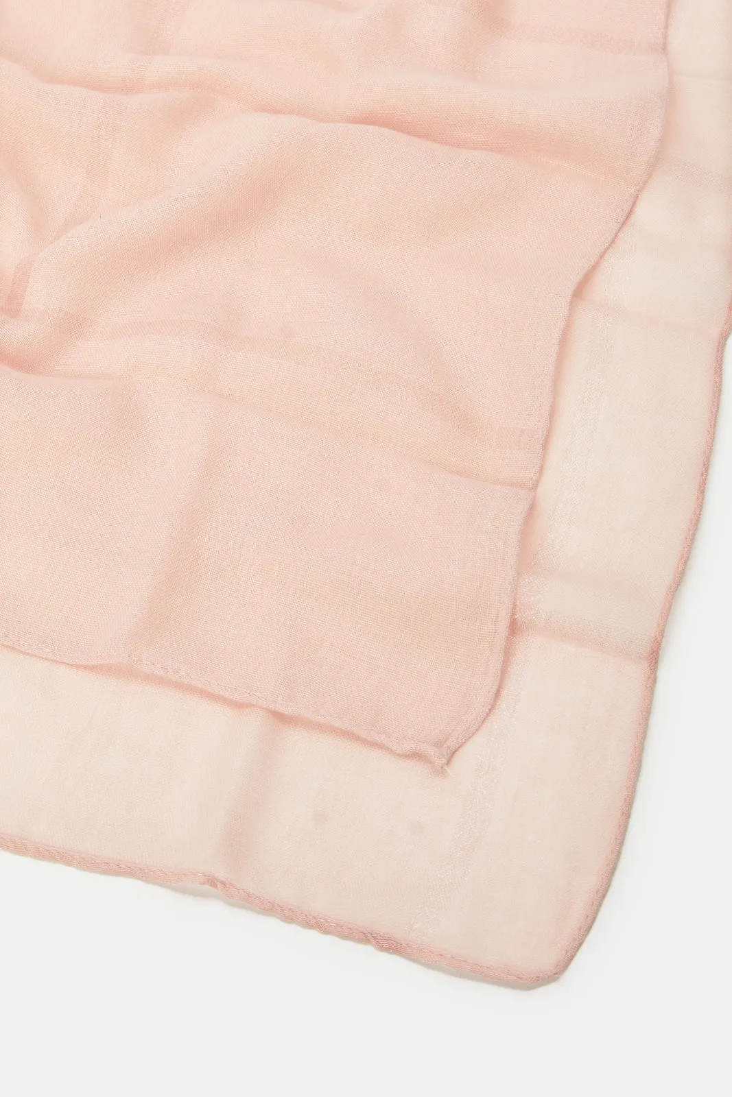 Girls Pink Plain Scarf