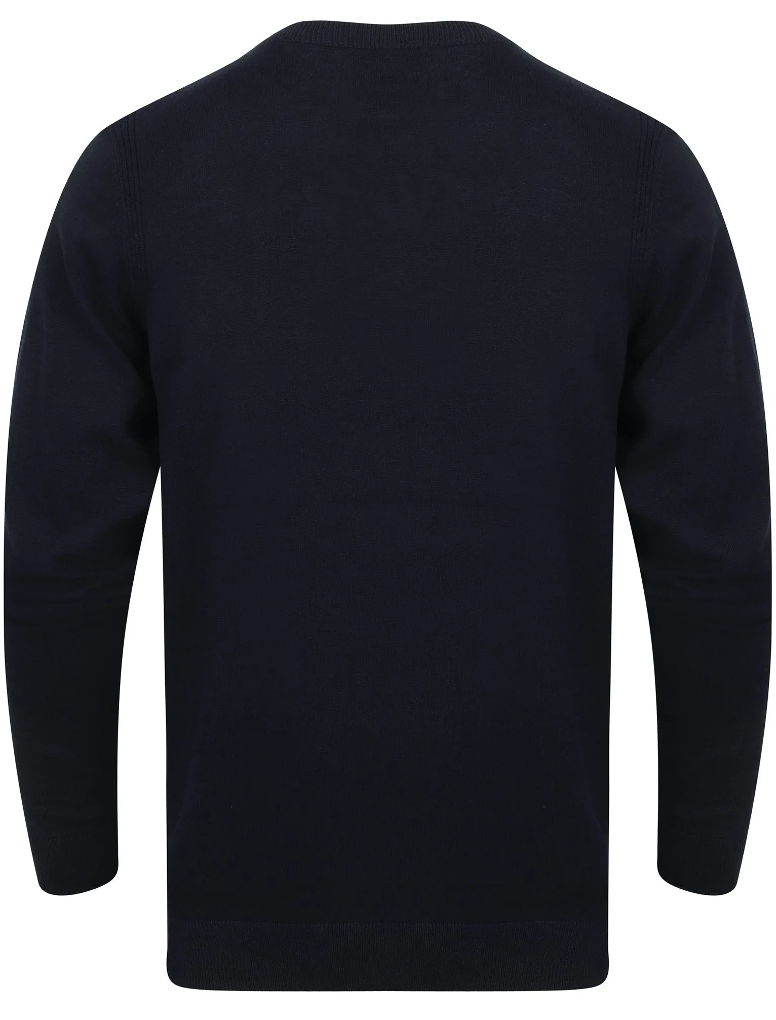 Gotha V Neck Cotton Jumper In Dark Navy - Dissident