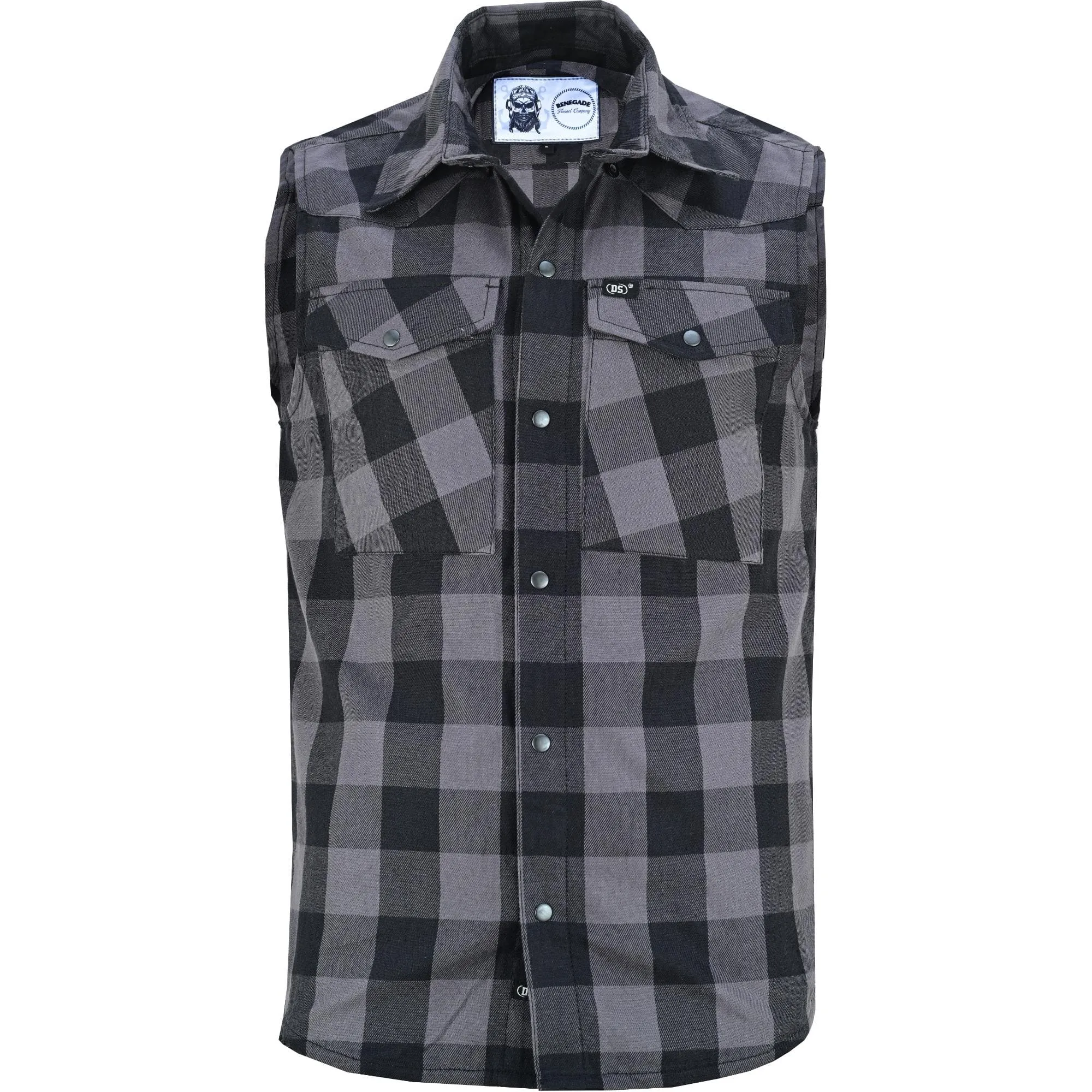 Gray Champ Men's Gray Black Sleeveless Flannel