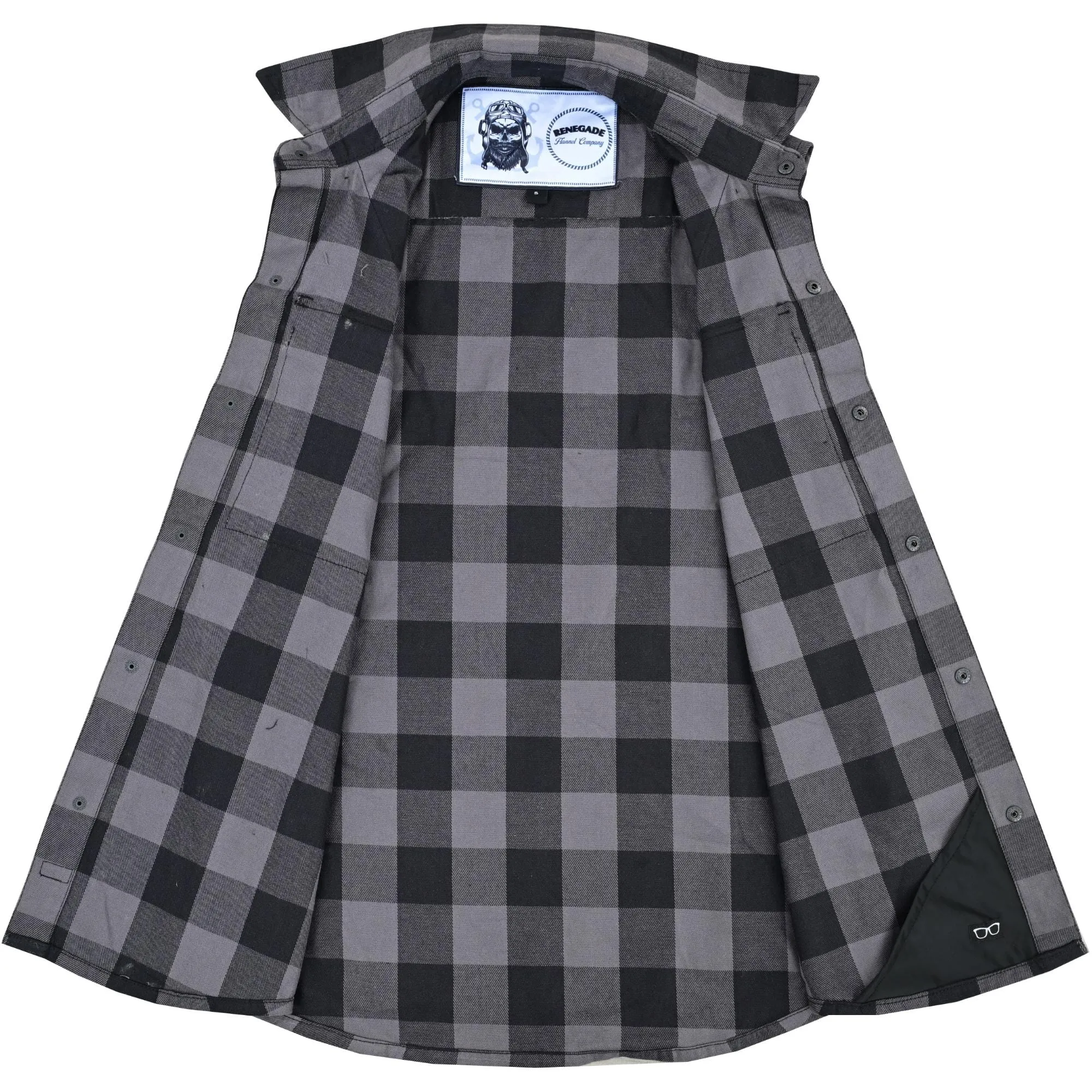 Gray Champ Men's Gray Black Sleeveless Flannel