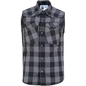 Gray Champ Men's Gray Black Sleeveless Flannel