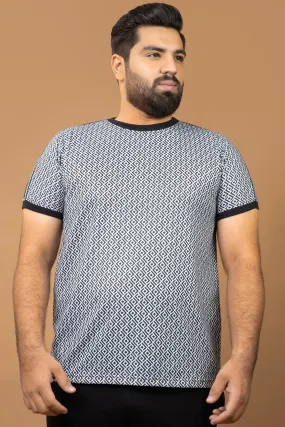 Grey Skin Spiral Printed T-Shirt (Plus size) - S24 - MT0343P