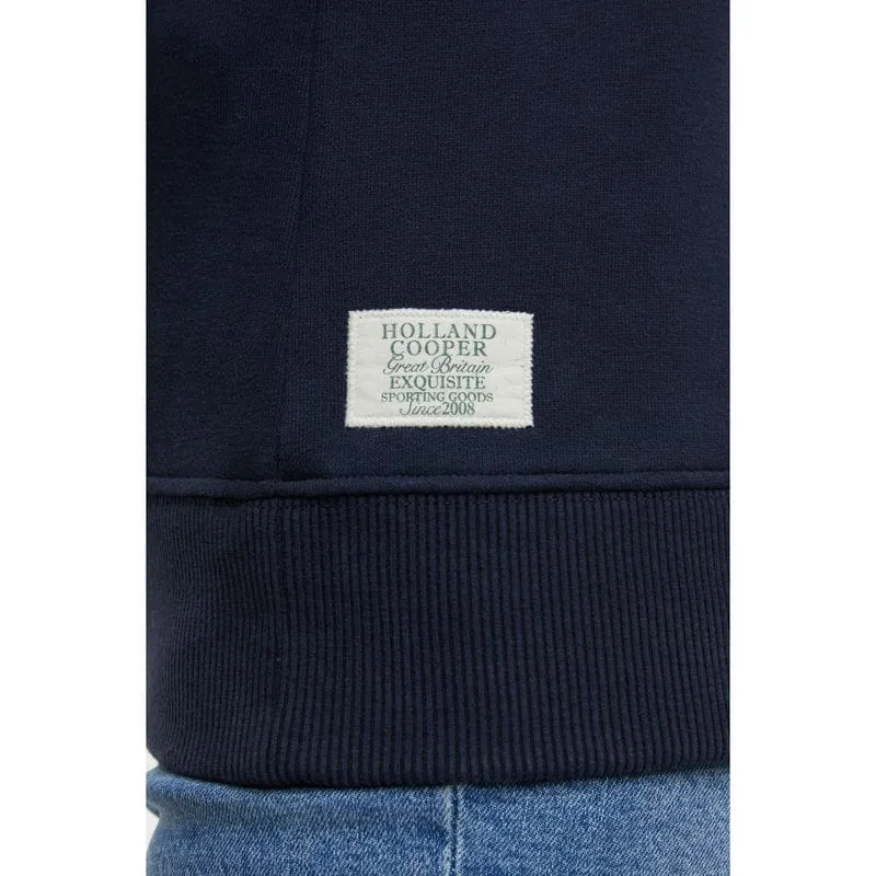 Holland Cooper Crest Zip Henley Ladies Jumper - Ink Navy