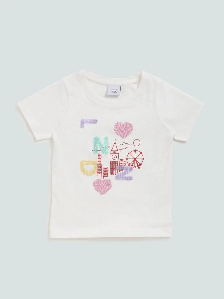 HOP Kids White Sequel Design T-Shirt