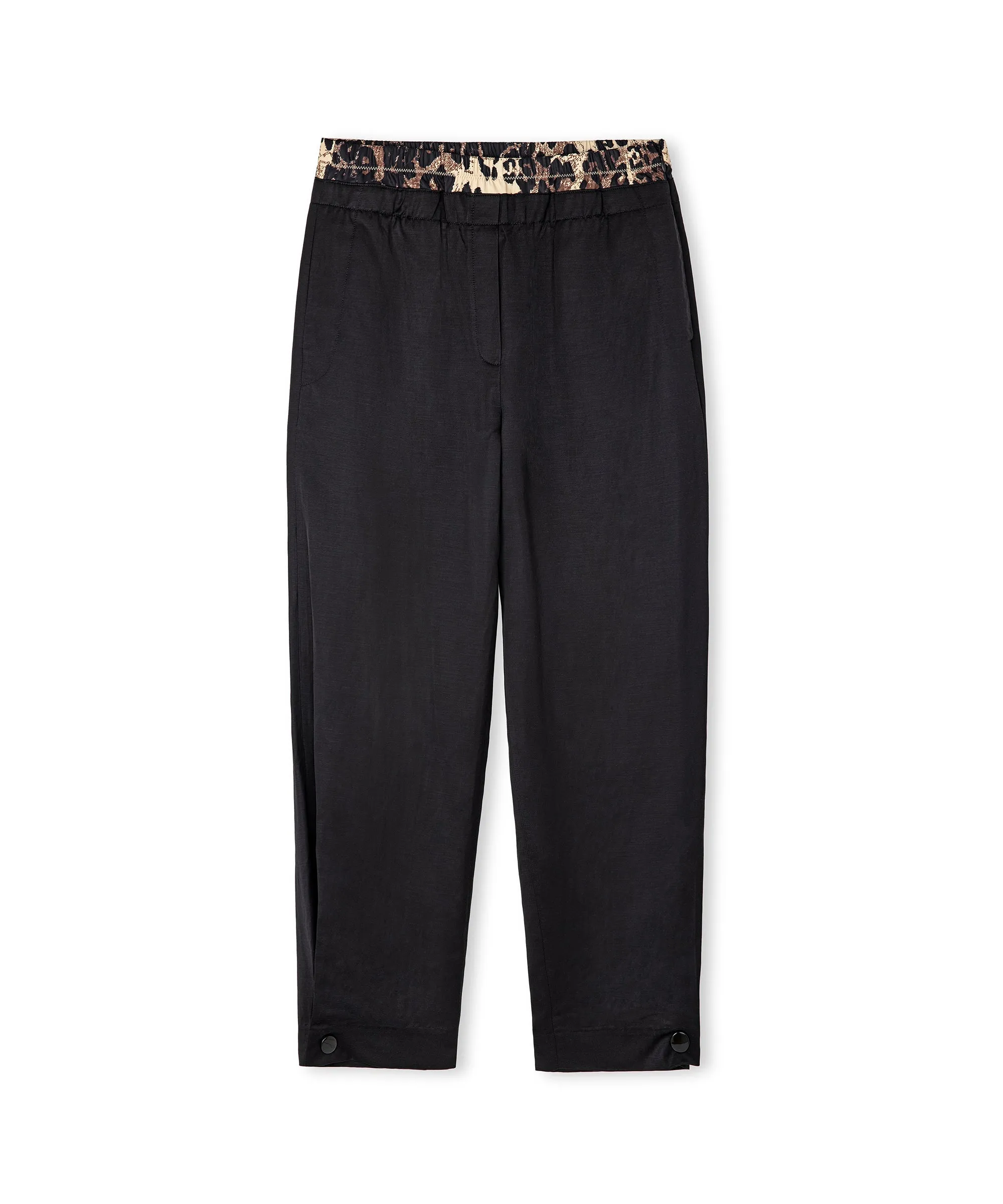 Ipekyol Leopard Pattern Mix Trousers Black