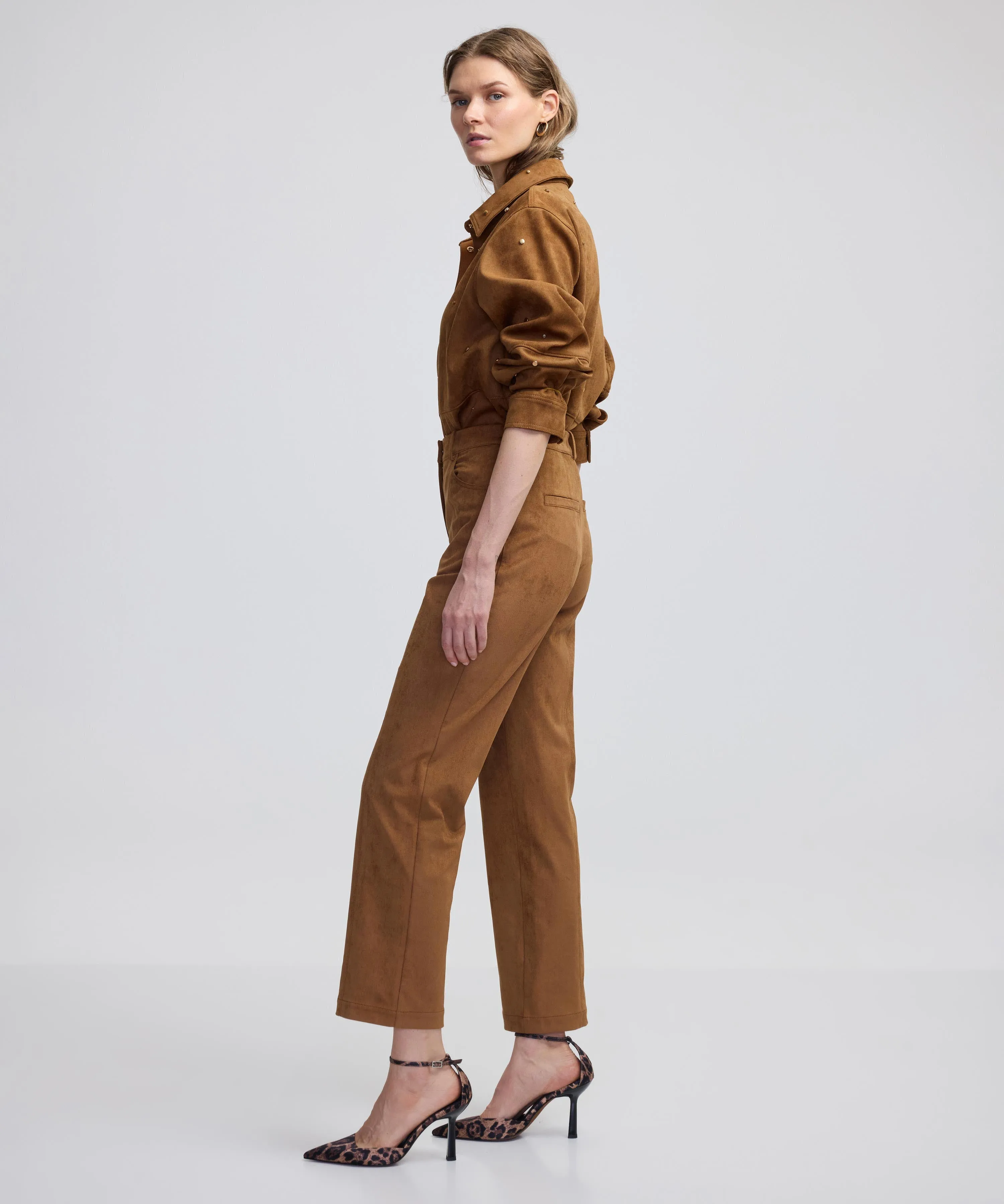 Ipekyol Suede Look Trousers Camel