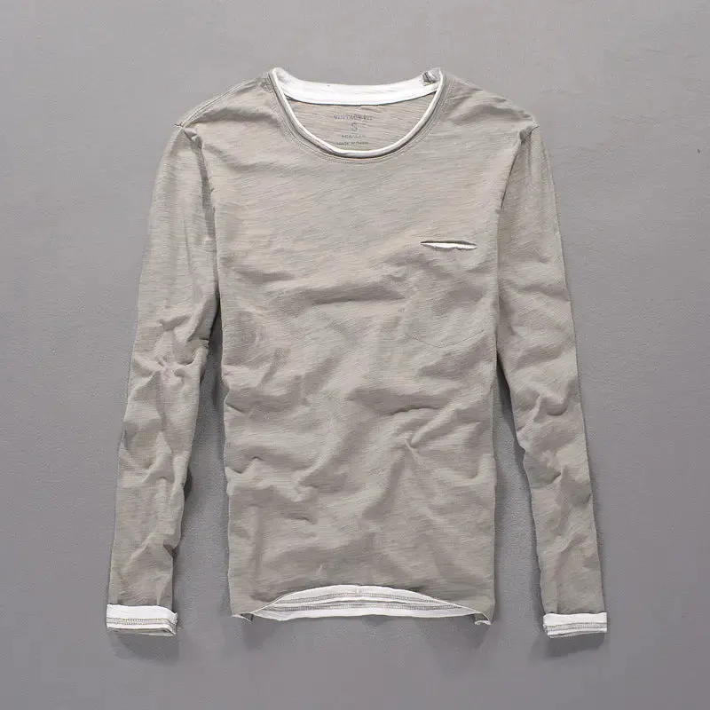 Japanese Style Men's Clothing Long Sleeve Cotton