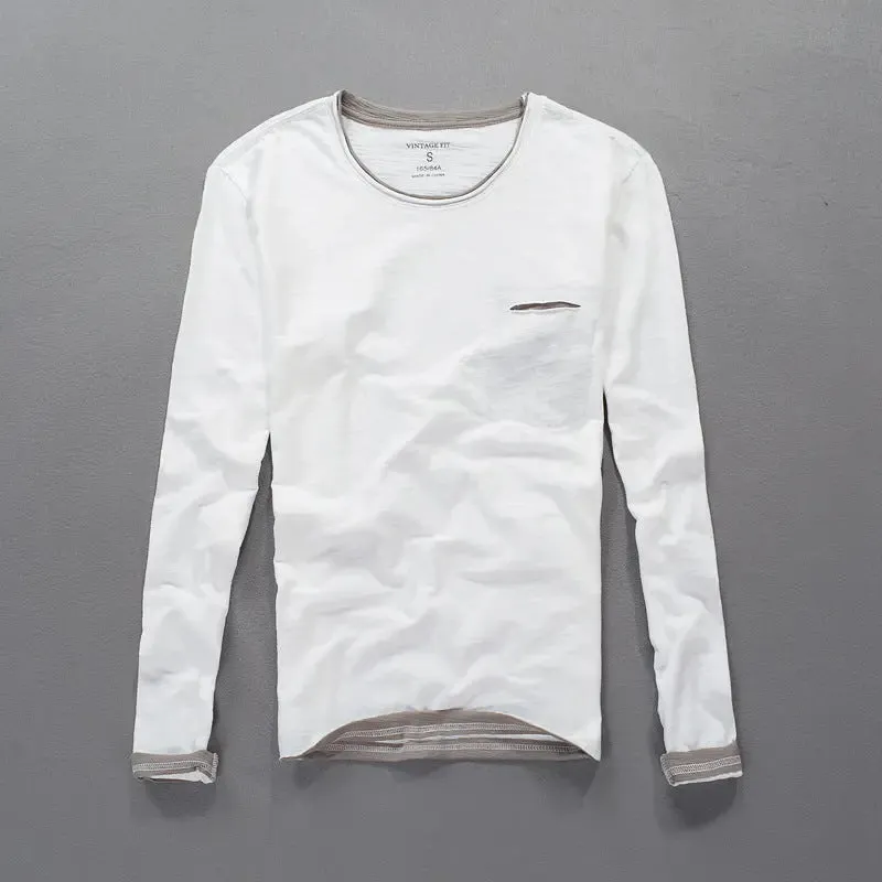 Japanese Style Men's Clothing Long Sleeve Cotton