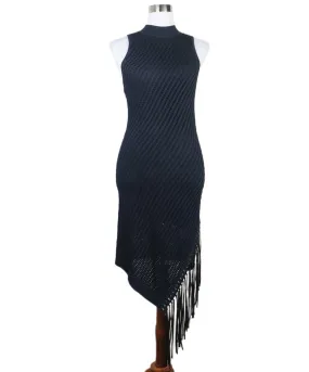 Jonathan Simkhai Navy Dress w/ Black Leather Fringe sz 4