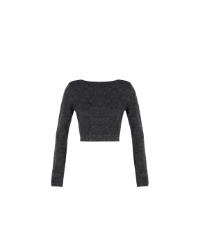 JUDE TIE-BACK SWEATER CHARCOAL