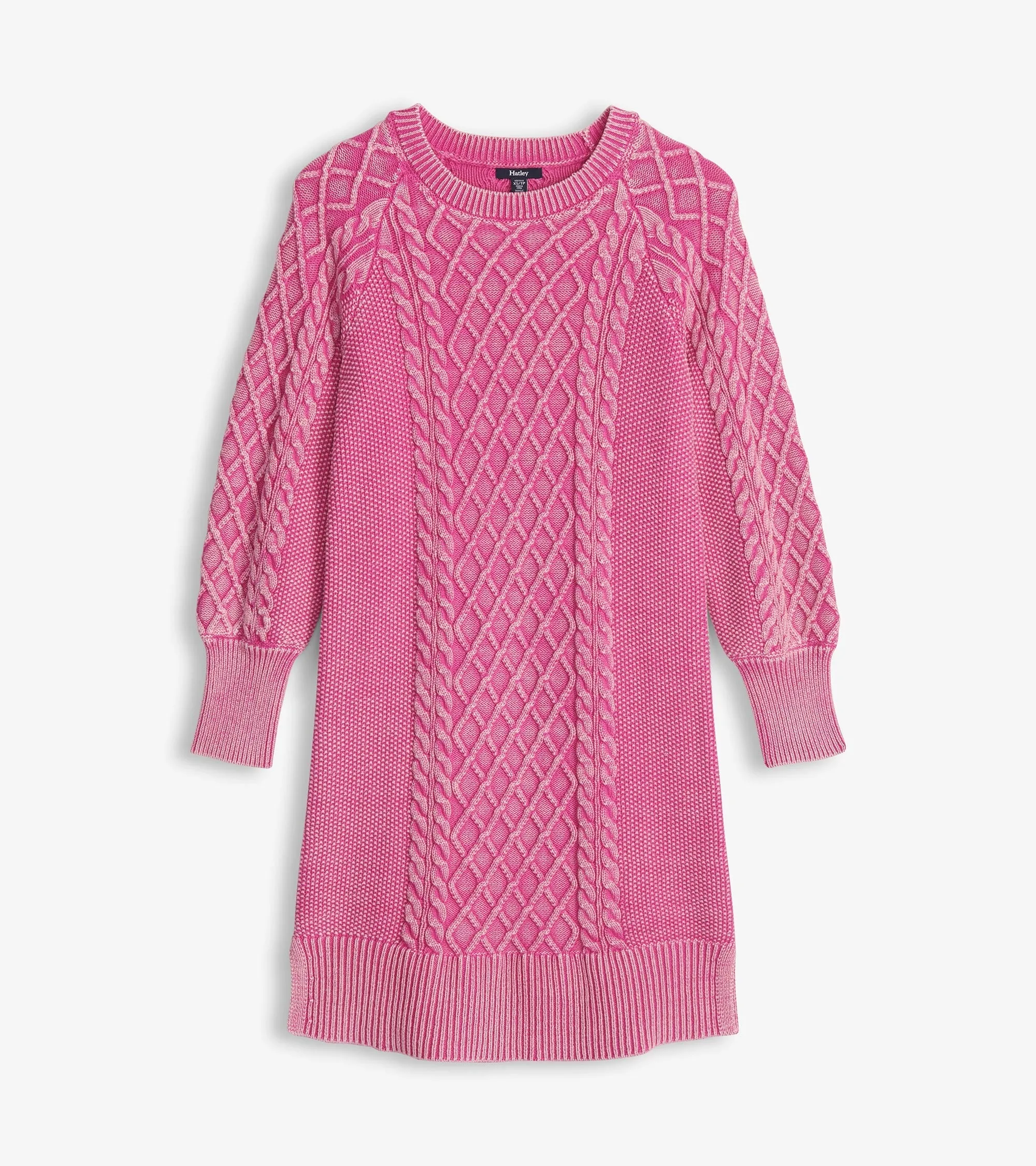 Juliet Cable Knit Dress - Raspberry Pink