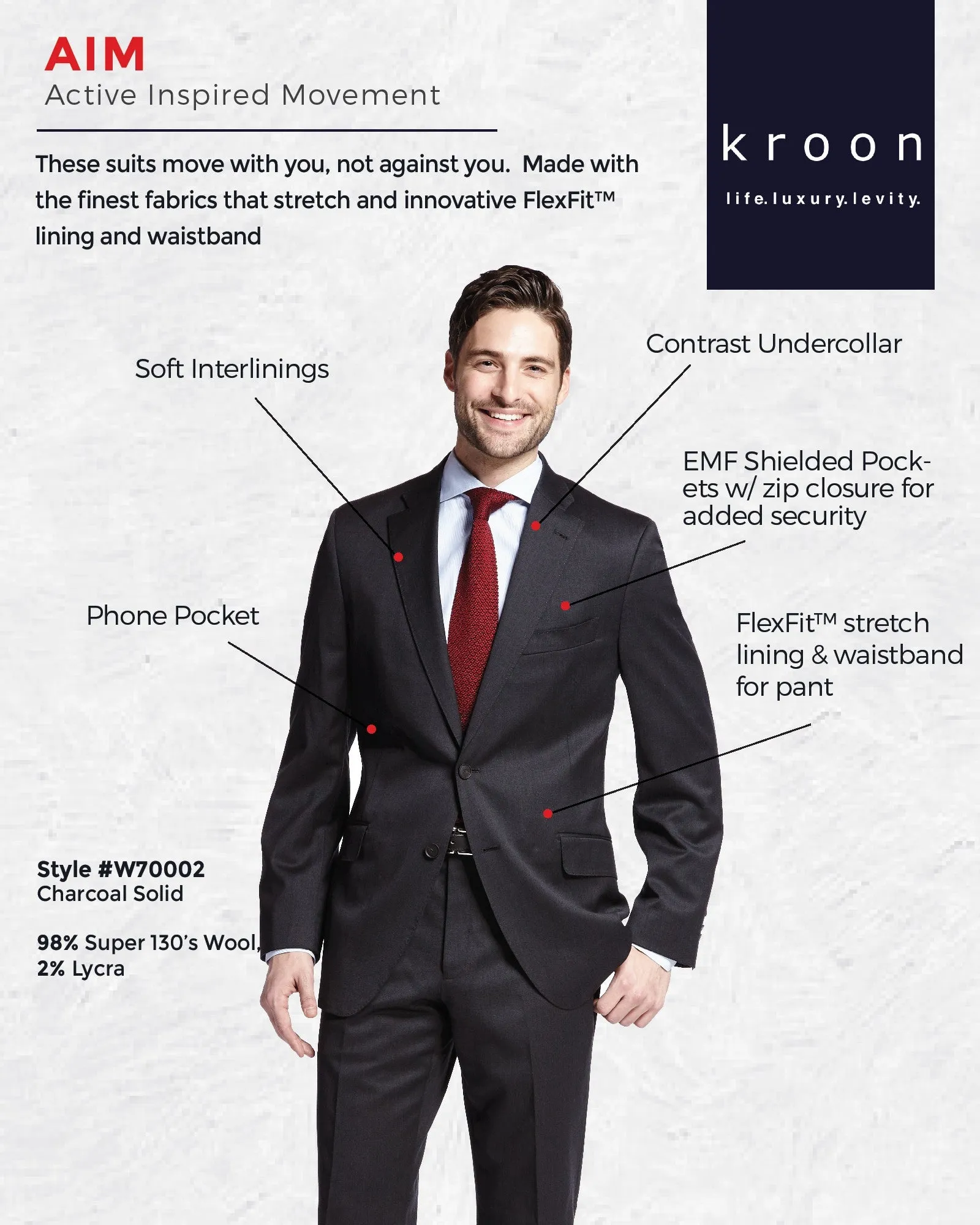 Kroon Keidis Grey Active Inspired Movement (AIM) Suit