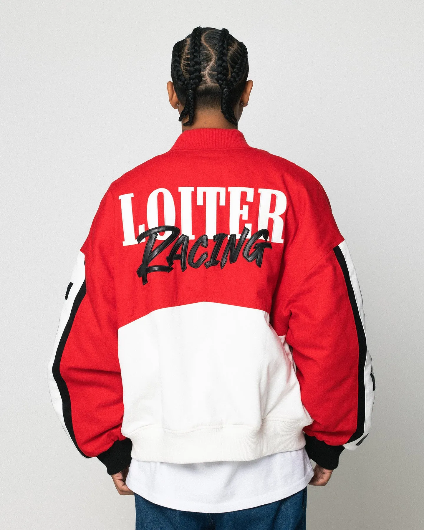 Loiter Motor Sport Jacket Red/Off White