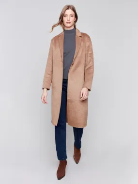 Long Double-Faced Wool Coat - Truffle